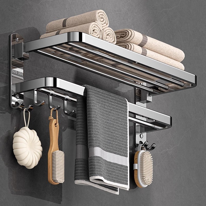 Polished Folding Towel Shelf